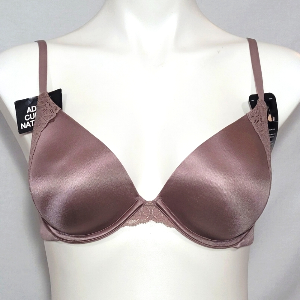 34A Maidenform 9428 Natural Boost Demi UW Bra Taupe NWT